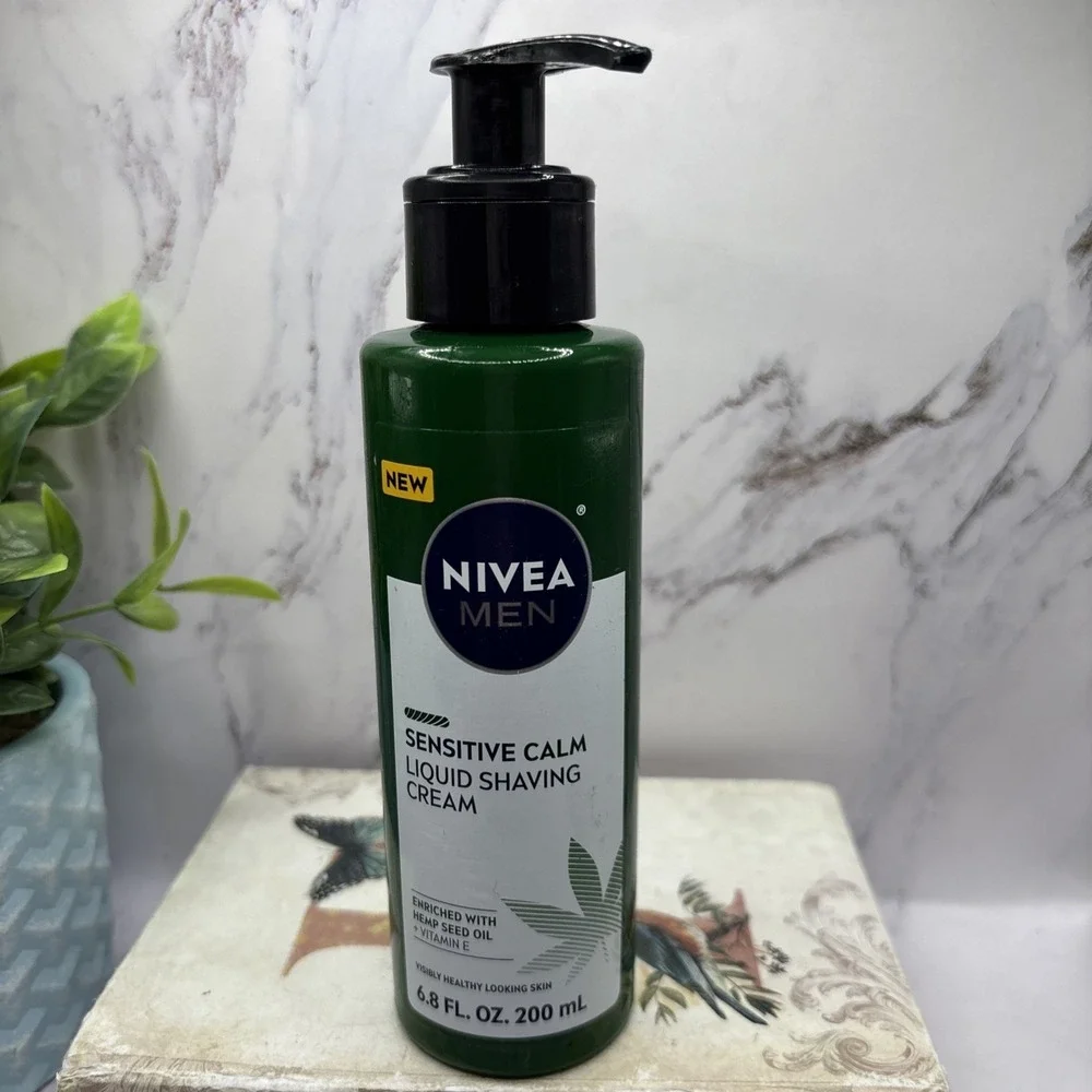 Nivea Men Sensitive Calm Liquid Shaving Cream Pump Bottle 6.8 FL OZ - New